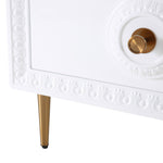 Bovey White Lacquer Wood Side Table