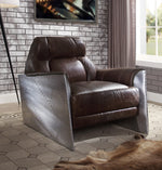 Brancaster Espresso Top Grain Leather Accent Chair