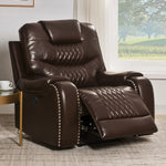 Braylon Brown PU Leather Manual Recliner