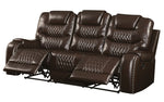 Braylon Brown PU Leather Manual Recliner Sofa (Oversized)