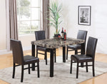 Britney Faux Marble/Black Wood Dining Table