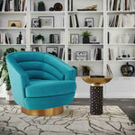 Canyon Blue Velvet Swivel Accent Chair