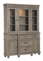 Cardano Driftwood Light Brown Wood Buffet with Hutch