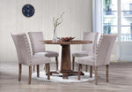 Carey 2 Taupe Linen Fabric/Wood Side Chairs