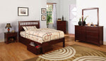 Carus Cherry Wood Full Bed w/Underbed Drawers