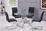 Caryl 2 Black Faux Leather/Chrome Side Chairs