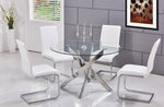 Caryl 2 White Faux Leather/Chrome Side Chairs