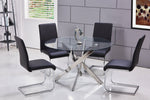 Caryl Clear Glass/Chrome Round Dining Table