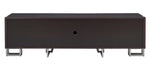 Cattoes Dark Walnut Wood TV Stand with Metal Accents