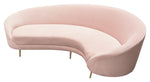 Celine Blush Pink Velvet Curved Sofa (Oversized)
