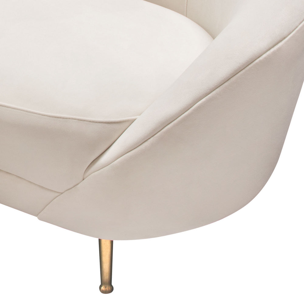 Celine Light Cream Velvet Curved Sofa (Oversized)
