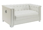 Chaviano 2-Pc Pearl White Leatherette Sofa Set