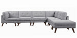 Churchill 6-Pc Grey Linen-Like Fabric Modular Sectional