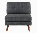 Churchill Dark Grey Woven Fabric Armless Chair