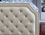 Claudine Beige Fabric Full Bed