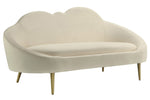 Cloud Cream Luxe Velvet Curved Silhouette Settee