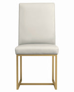 Conway 2 Grey Leatherette/Aged Gold Metal Side Chairs