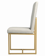 Conway 2 Grey Leatherette/Aged Gold Metal Side Chairs