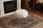 Cosette White Fur/Clear Acryl Ottoman