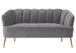 Daisy Petite Grey Velvet Channel Tufted Settee