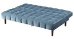 Yolandi Teal Velvet Grid Tufted Adjustable Sofa