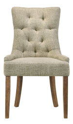 Yotam 2 Beige Fabric/Salvaged Oak Wood Side Chairs