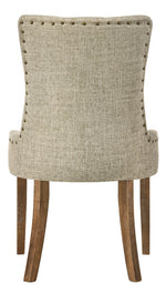 Yotam 2 Beige Fabric/Salvaged Oak Wood Side Chairs
