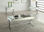 Yuri Chrome Rectangular Coffee Table with Mirrored Top