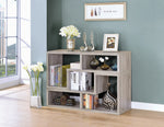 Yves 2-Pc Grey Driftwood Wood Bookcase/TV Console