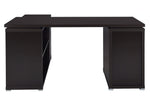 Yvette Contemporary Cappuccino Wood L-Shape Office Desk