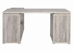 Yvette Contemporary Grey Driftwood Wood L-Shape Office Desk