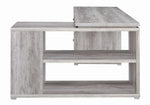 Yvette Contemporary Grey Driftwood Wood L-Shape Office Desk