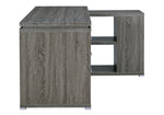 Yvette Contemporary Weathered Grey Wood L-Shape Office Desk