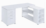 Yvette Contemporary White Wood L-Shape Office Desk