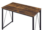 Zaidin Weathered Oak Wood/Black Metal Large Office Desk