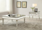 Zaira Clear Mirror/Silver Wood Rectangular End Table