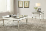 Zaira Clear Mirror/Silver Wood Square Coffee Table