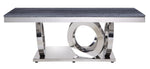 Zasir Gray Faux Marble/Mirrored Silver Metal Coffee Table