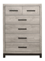 Zephyr Light Gray Wood 6-Drawer Chest