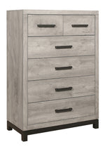 Zephyr Light Gray Wood 6-Drawer Chest