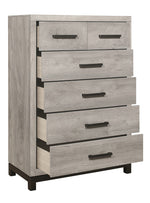 Zephyr Light Gray Wood 6-Drawer Chest