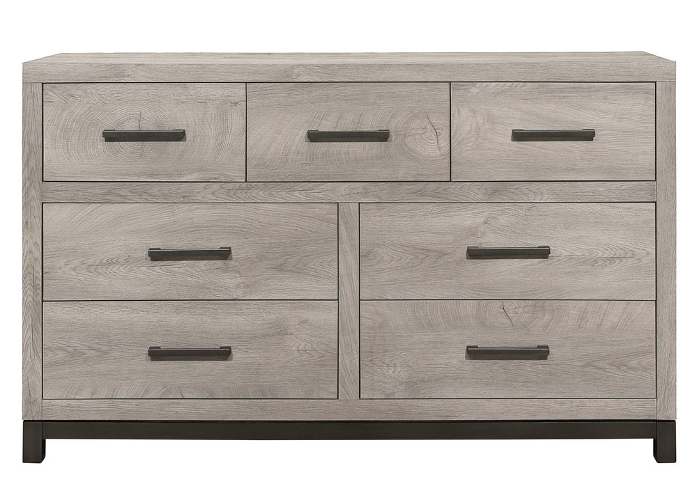 Zephyr Light Gray Wood 7-Drawer Dresser