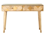 Zeta Natural Finish Wood 2-Drawer Console Table