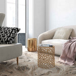 Zoe Gold Finish Metal Side Table