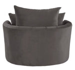 Zunyas Gray Velvet Swivel Accent Chair