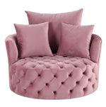 Zunyas Pink Velvet Tufted Accent Chair