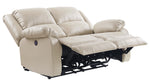 Zuriel Beige PU Leather Power Recliner Loveseat with USB