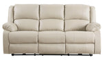 Zuriel Beige PU Leather Power Recliner Sofa with USB