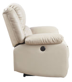 Zuriel Beige PU Leather Power Recliner Sofa with USB