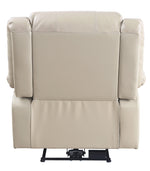 Zuriel Beige PU Leather Power Recliner with USB